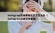 instagram注册邮箱忘记了怎么办（instagram注册没有邮箱）