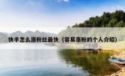 快手怎么涨粉丝最快（容易涨粉的个人介绍）