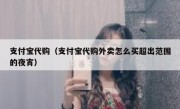 支付宝代购（支付宝代购外卖怎么买超出范围的夜宵）