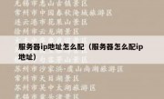 服务器ip地址怎么配（服务器怎么配ip 地址）