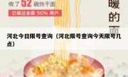 河北今日限号查询（河北限号查询今天限号几点）