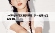 ins评论如何复制到微信（ins的评论怎么复制）