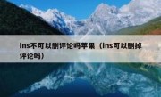 ins不可以删评论吗苹果（ins可以删掉评论吗）