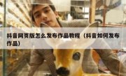 抖音网页版怎么发布作品教程（抖音如何发布作品）