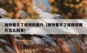 推特看不了视频和图片（推特看不了视频和图片怎么回事）