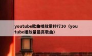 youtube歌曲播放量排行30（youtube播放量最高歌曲）