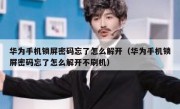 华为手机锁屏密码忘了怎么解开（华为手机锁屏密码忘了怎么解开不刷机）