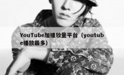 YouTube加播放量平台（youtube播放最多）