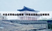 抖音点赞端口在哪里（抖音点赞端口在哪里找）