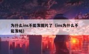为什么ins不能发图片了（ins为什么不能发帖）