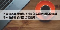 抖音该怎么涨粉丝（抖音怎么涨粉丝比较快新手小白必看的抖音运营技巧）