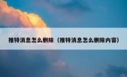 推特消息怎么删除（推特消息怎么删除内容）