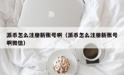 派币怎么注册新账号啊（派币怎么注册新账号啊微信）