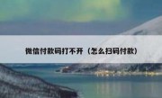 微信付款码打不开（怎么扫码付款）
