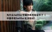 为什么twitter中国手机号验证不了（中国手机twitter无法验证）