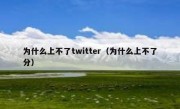 为什么上不了twitter（为什么上不了分）
