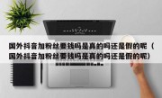 国外抖音加粉丝要钱吗是真的吗还是假的呢（国外抖音加粉丝要钱吗是真的吗还是假的呢）