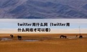 twitter用什么网（twitter用什么网络才可以看）