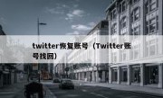 twitter恢复账号（Twitter账号找回）
