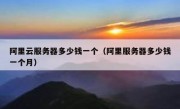 阿里云服务器多少钱一个（阿里服务器多少钱一个月）