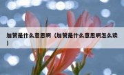 加赞是什么意思啊（加赞是什么意思啊怎么读）