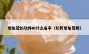 增加赞的软件叫什么名字（如何增加赞数）