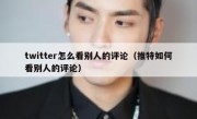 twitter怎么看别人的评论（推特如何看别人的评论）