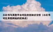 小红书与其他平台对比的优缺点分析（小红书对比其他网站的优缺点）
