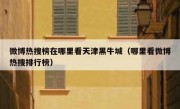 微博热搜榜在哪里看天津黑牛城（哪里看微博热搜排行榜）
