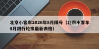 北京小客车2026年8月限号（北京小客车8月限行轮换最新表格）