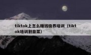 tiktok上怎么赚钱极界培训（tiktok培训割韭菜）