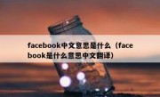 facebook中文意思是什么（facebook是什么意思中文翻译）