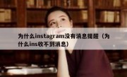 为什么instagram没有消息提醒（为什么ins收不到消息）