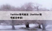 Twitter账号解冻（twitter账号解冻申请）