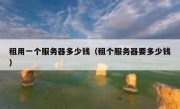 租用一个服务器多少钱（租个服务器要多少钱）