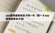 app服务器租用多少钱一年（租一个app服务器要多少钱）