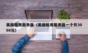 美国租用服务器（美国租用服务器一个月3000元）