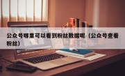 公众号哪里可以看到粉丝数据呢（公众号查看粉丝）
