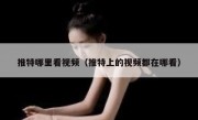 推特哪里看视频（推特上的视频都在哪看）