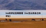 ins的评论在哪里看（ins怎么找自己的评论）