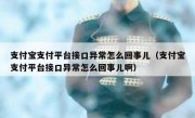 支付宝支付平台接口异常怎么回事儿（支付宝支付平台接口异常怎么回事儿啊）