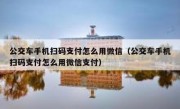公交车手机扫码支付怎么用微信（公交车手机扫码支付怎么用微信支付）