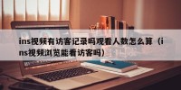 ins视频有访客记录吗观看人数怎么算（ins视频浏览能看访客吗）