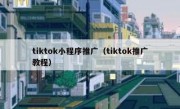 tiktok小程序推广（tiktok推广教程）