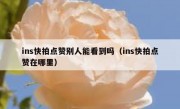 ins快拍点赞别人能看到吗（ins快拍点赞在哪里）