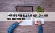 ins粉丝增长排名怎么看的到（ins粉丝增长数在哪里看）