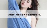 《推特》（推特怎么设置看隐私内容）