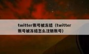 twitter账号被冻结（twitter账号被冻结怎么注销账号）