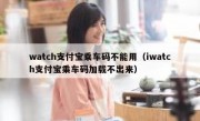 watch支付宝乘车码不能用（iwatch支付宝乘车码加载不出来）