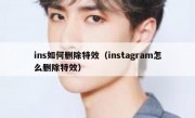 ins如何删除特效（instagram怎么删除特效）